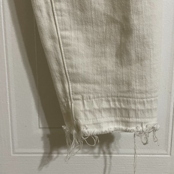 J Brand Low Rise Cropped White Distressed Skinny Jeans - Picture 6 of 10